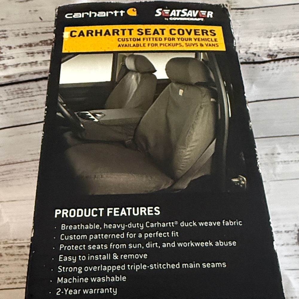 Carhartt GREY Seat Saver Seat Covers Set- 17-22 Dodge Ram-NWT - Picture 7 of 9
